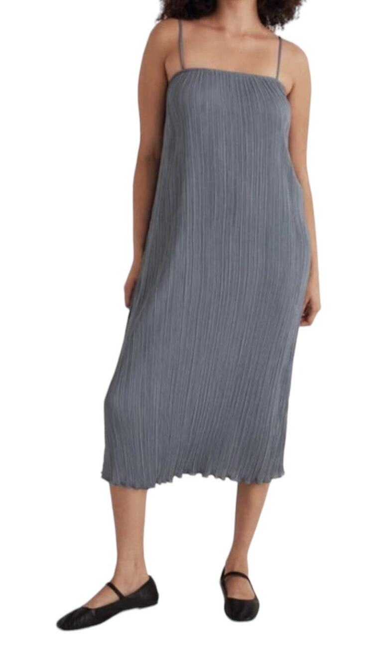 Madewell dress The Goldie plisse blue size 4